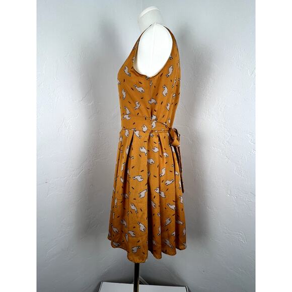 DARLING LLAMA-PRINT MIDI DRESS in Marigold (WOMANS: Small) - Picture 8 of 12
